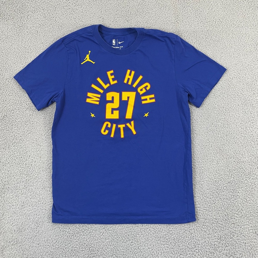 Jamal Murray Mile High City Nike Shirt L Blue Denver Nuggets Jordan NBA Finals